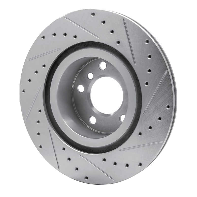 BMW X3 Brake Rotor (1) - Rear Left - R1 Concepts - Drilled & Slotted - Silver - `11-`18